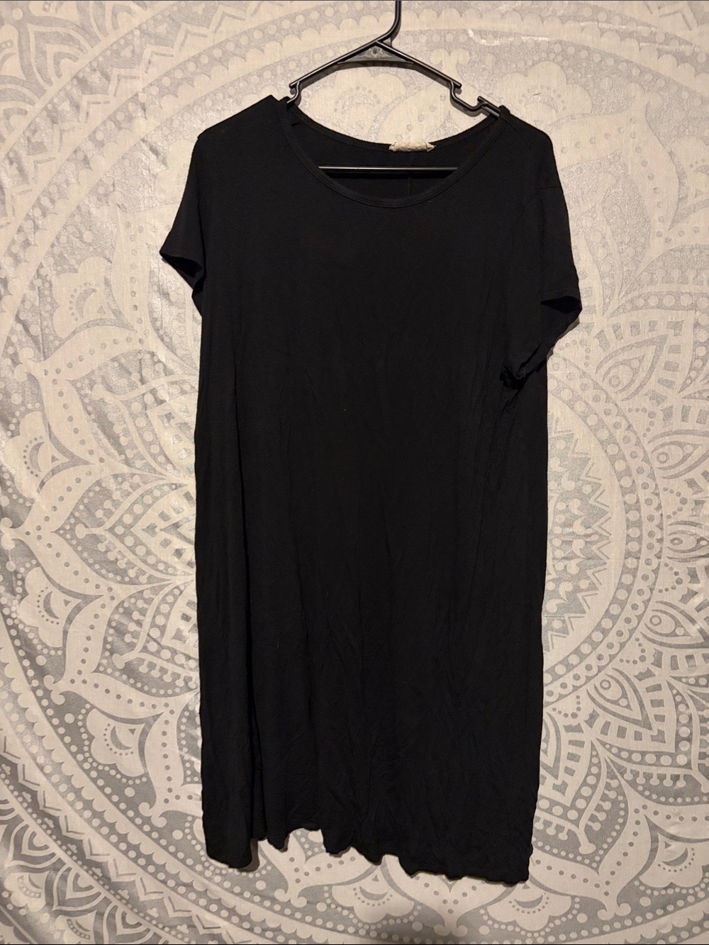 Forever Rose Black Short Sleeve T-Shirt Dress Size 3X Plus Size
